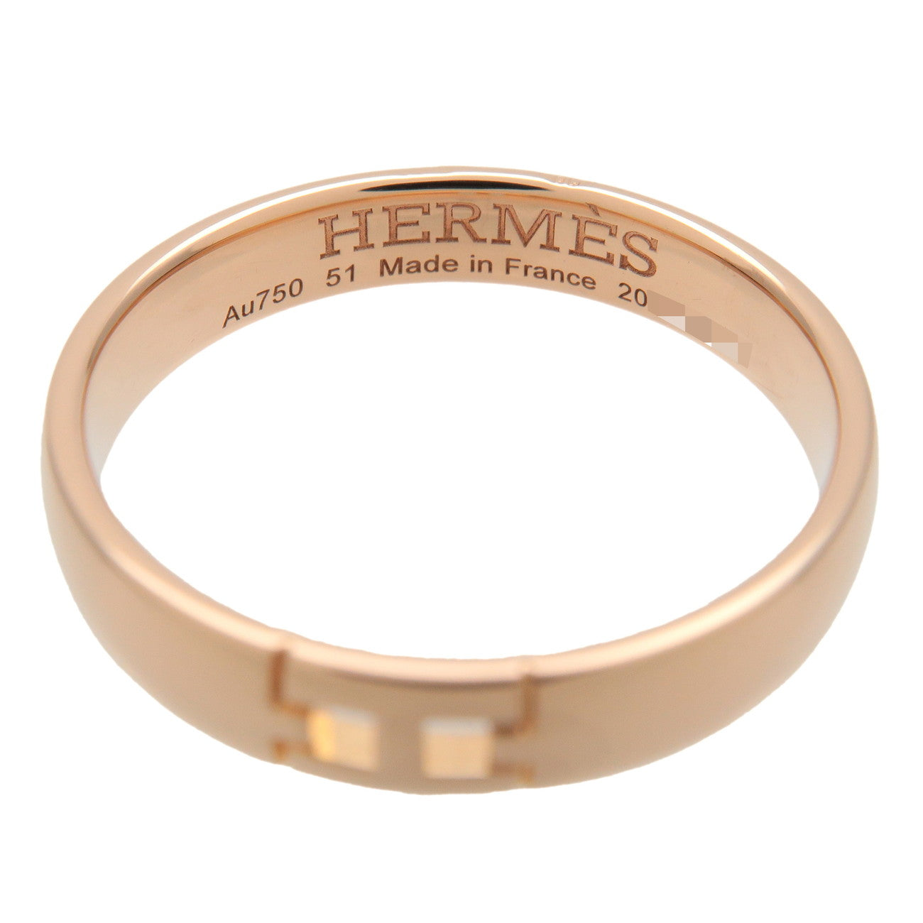 HERMES Ever Hercules Ring K18PG 750PG Rose Gold #51 US5.5-6