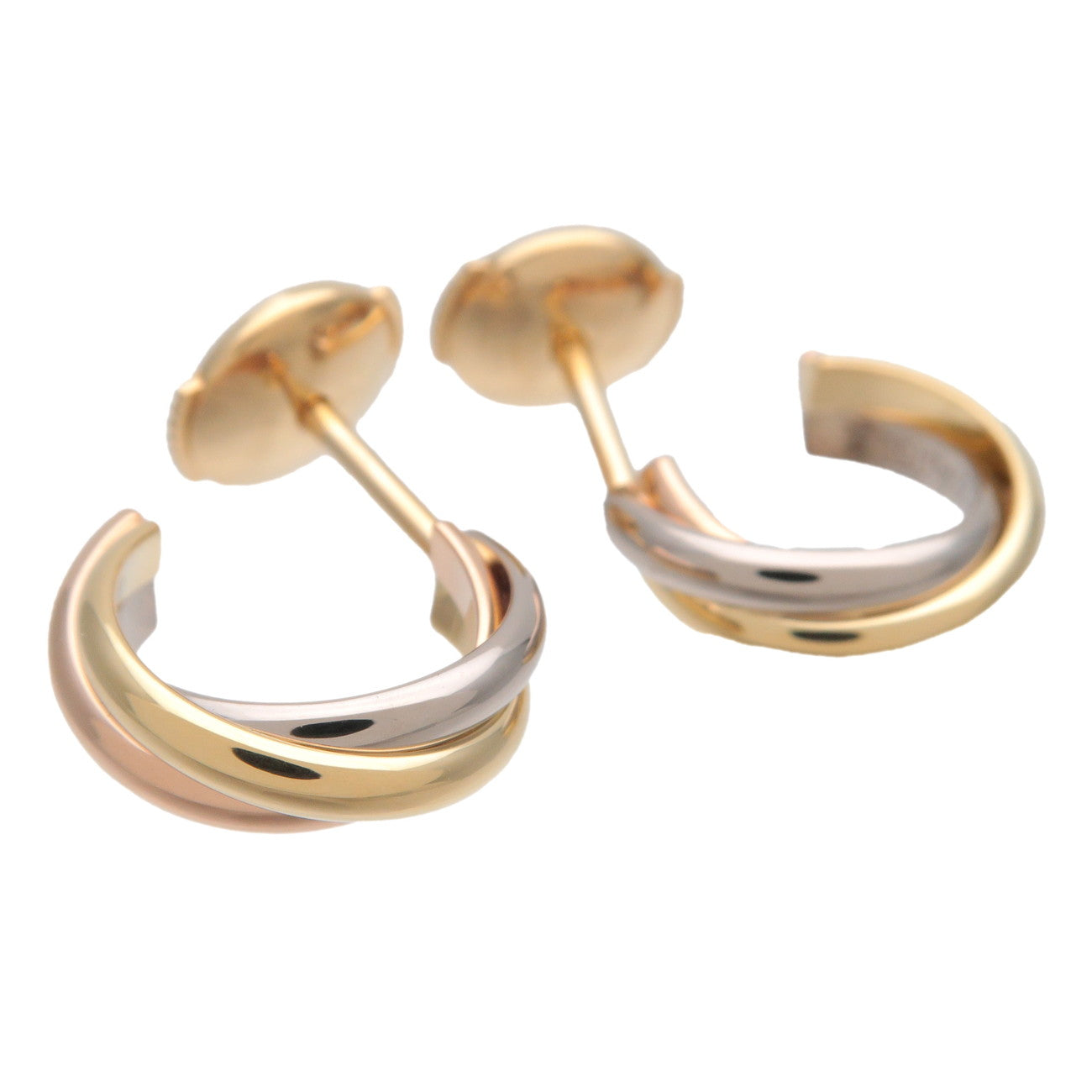 Cartier Trinity Earrings K18 750 YG/WG/PG Yellow Gold