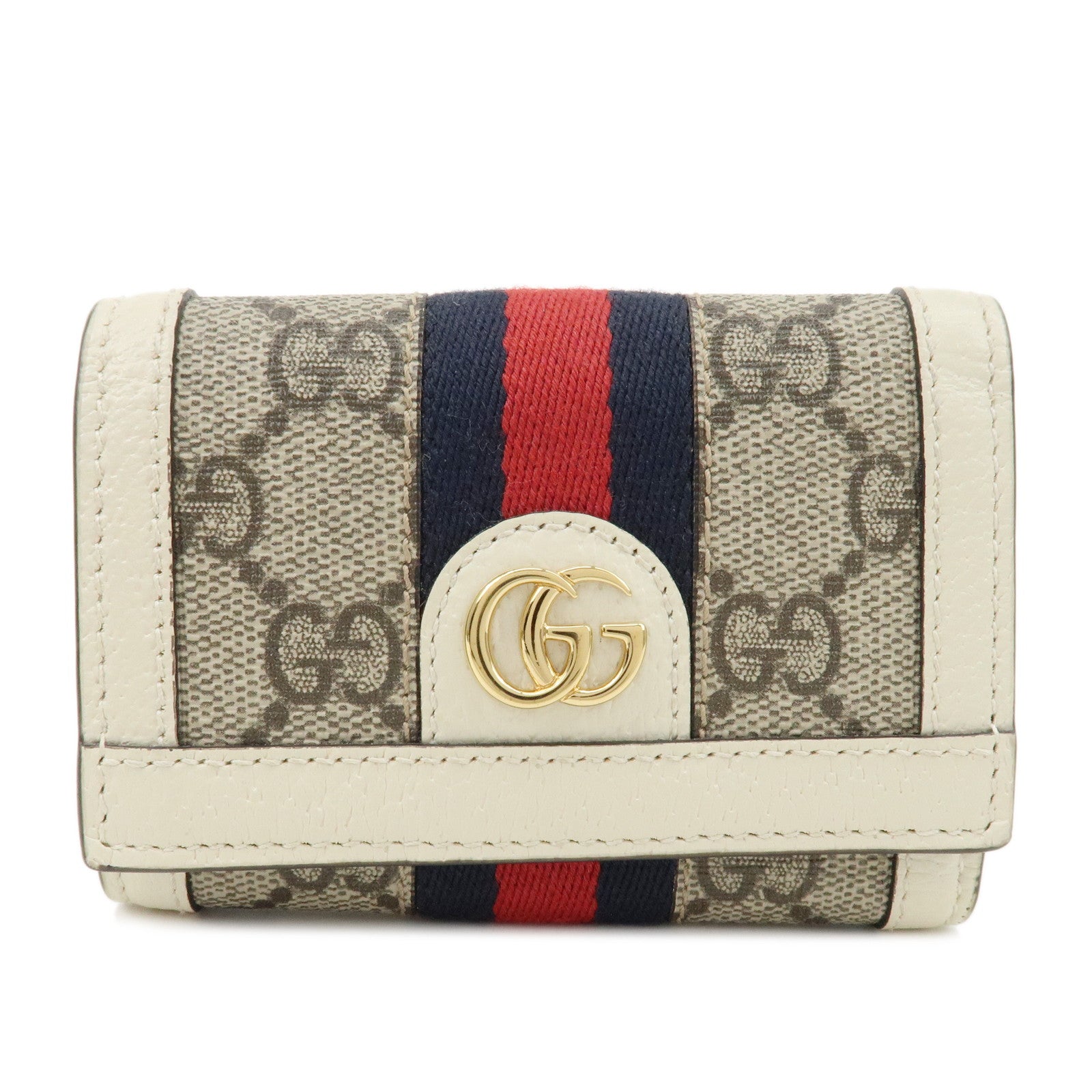 GUCCI-Ophidia-GG-Supreme-Leather-Trifold-Wallet-Beige-Ivory-644334