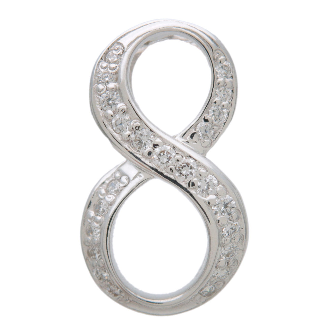 NOMBRE-Number-8-Diamond-0.19ct-Small-Pendant-Top-K18-White-Gold