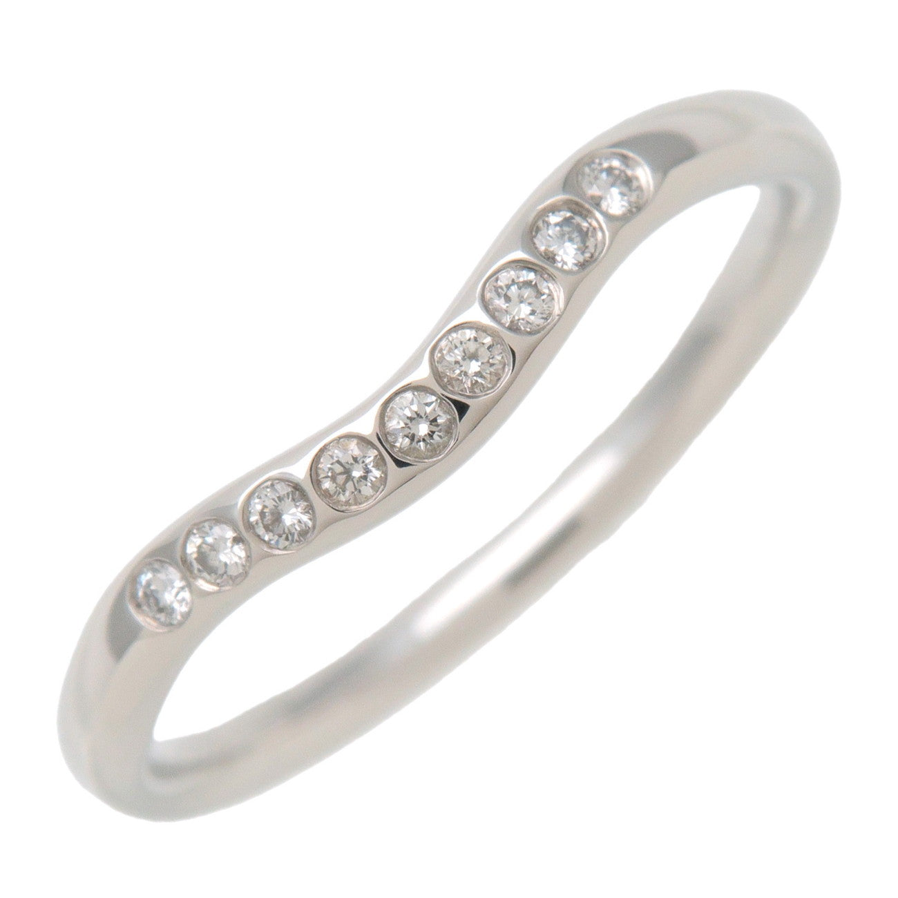 Tiffany&Co.-Curved-Band-9P-Diamond-Ring-PT950-Platinum-US6.5