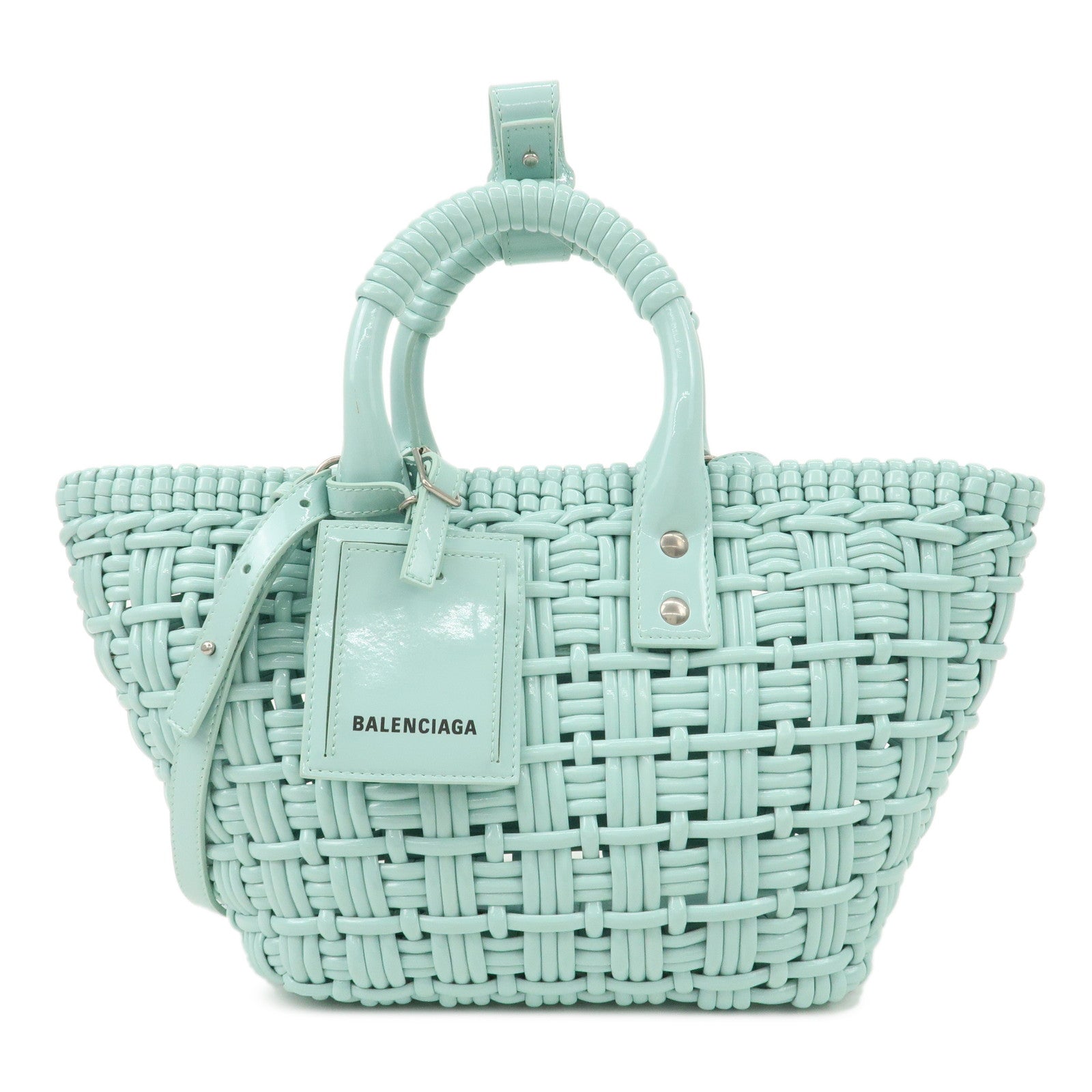 BALENCIAGA-Enamel-Bistro-XS-Hand-Bag-Shoulder-Bag-LightBlue-671342