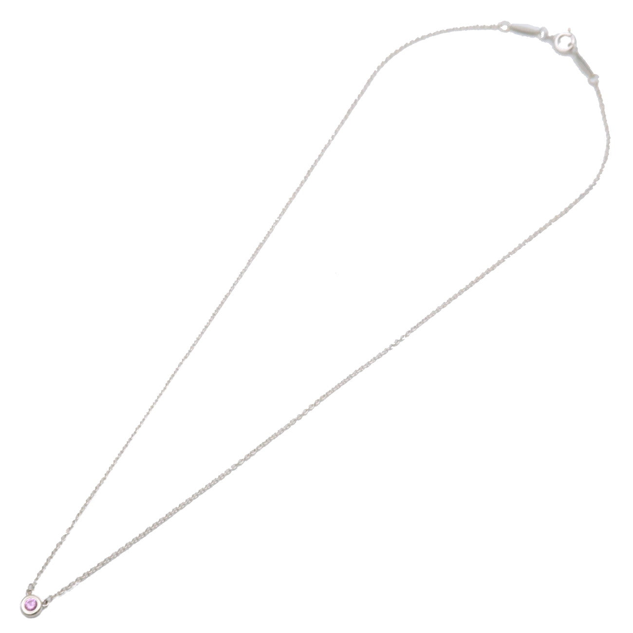 Tiffany&Co. By the Yard 1P Pink Sapphire Necklace 0.08ct Silver