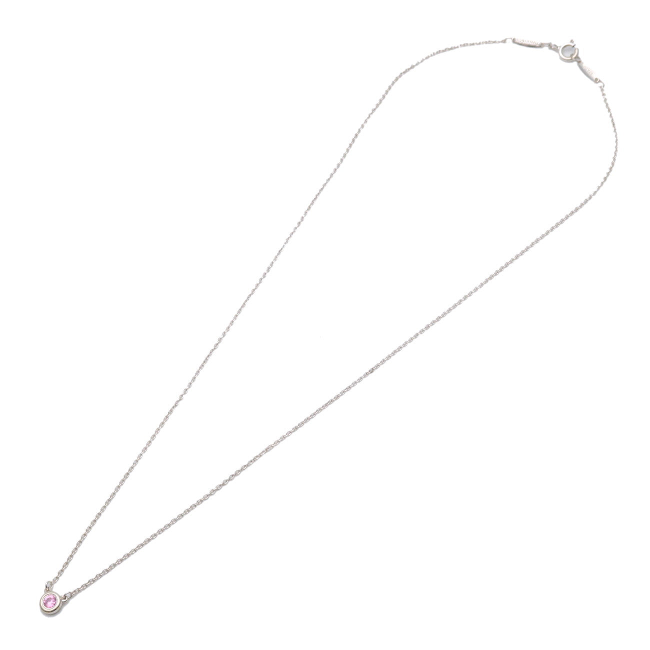 Tiffany&Co. By the Yard 1P Pink Sapphire Necklace 0.08ct Silver