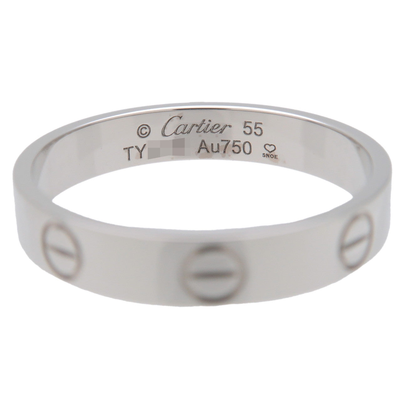 Cartier Mini Love Ring K18WG 750WG White Gold #55 US7-7.5