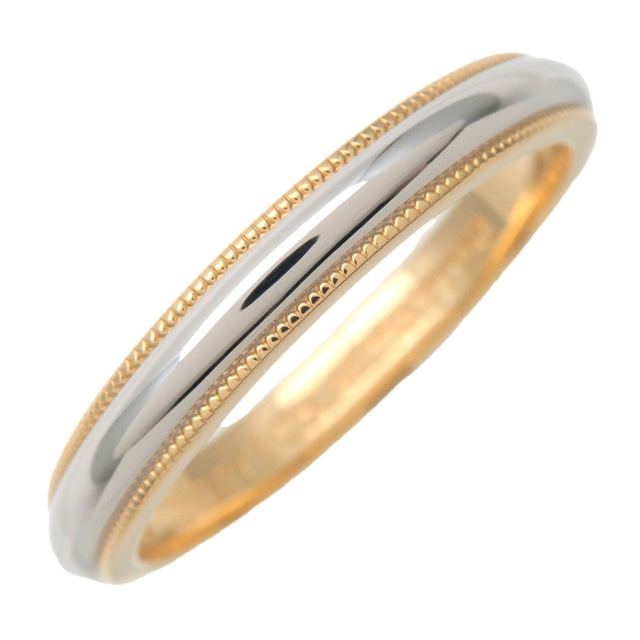 Tiffany&Co.-Milgrain-Band-Ring-K18-YellowGold-PT950-Platinum-US9