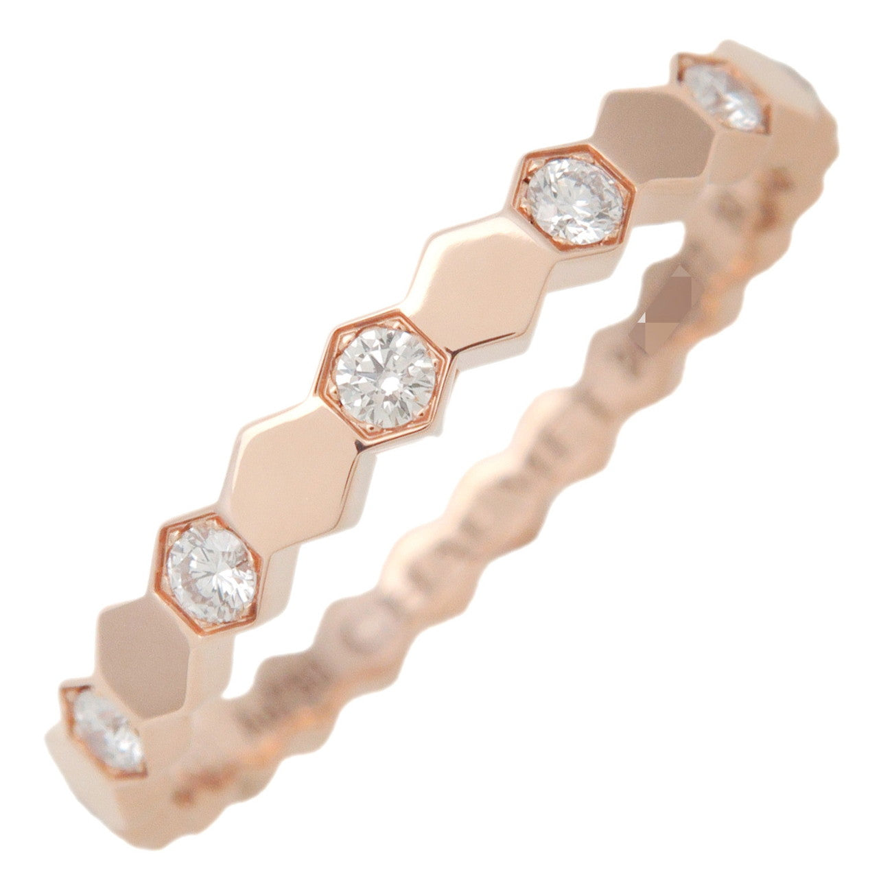 CHAUMET-Bee-My-Love-Honeycomb-Diamond-Ring-K18-750PG-Rose-Gold-#50