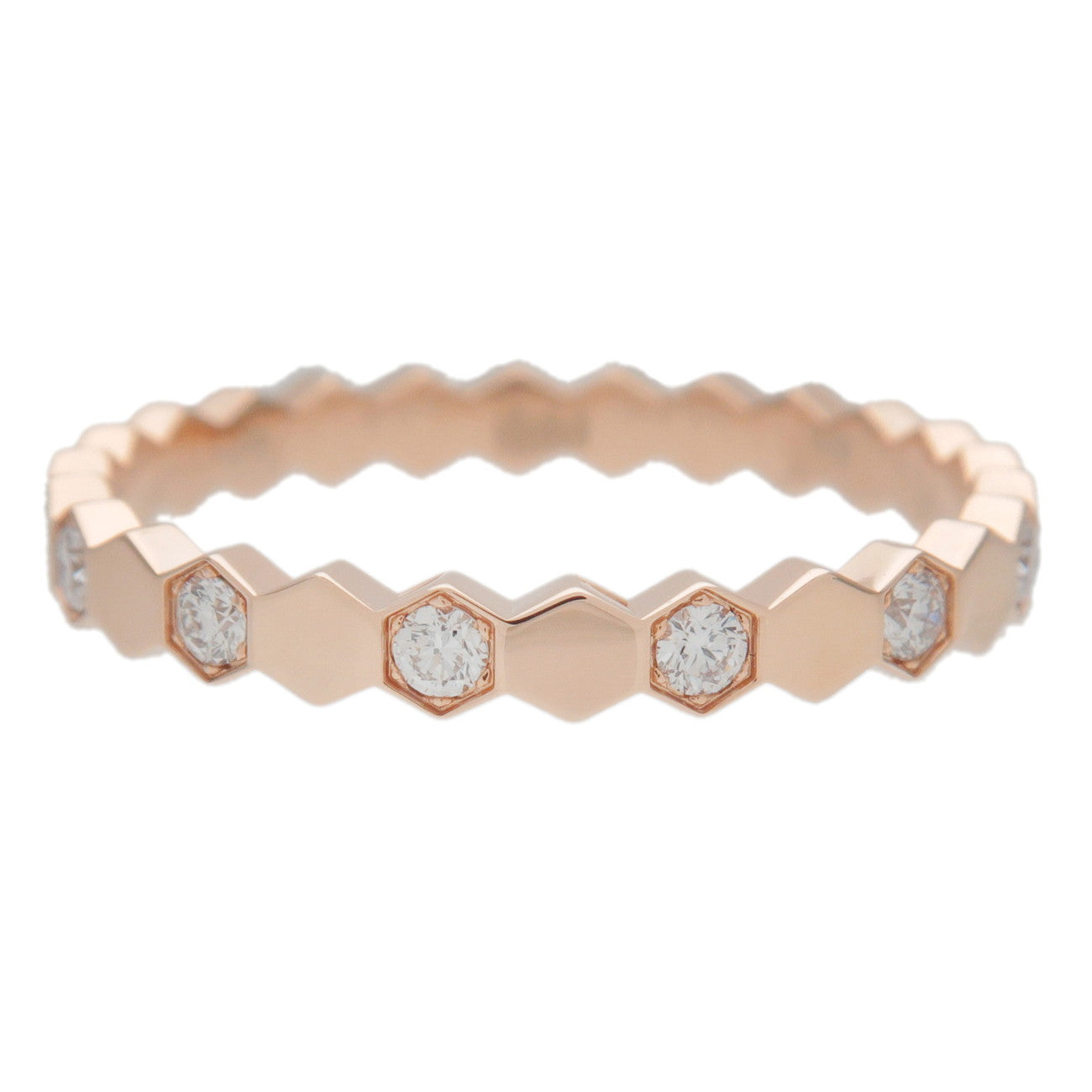 CHAUMET Bee My Love Honeycomb Diamond Ring K18 750PG Rose Gold #50