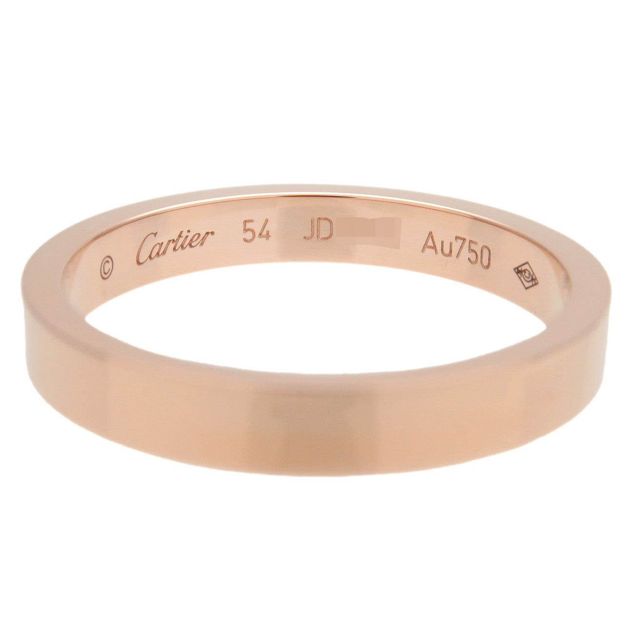 Cartier Engraved Ring K18 750PG Rose Gold #54 US7 EU53.5 HK15