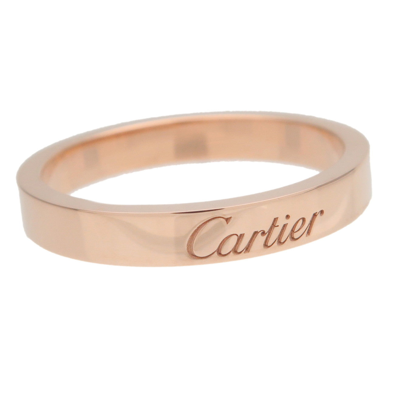 Cartier Engraved Ring K18 750PG Rose Gold #54 US7 EU53.5 HK15