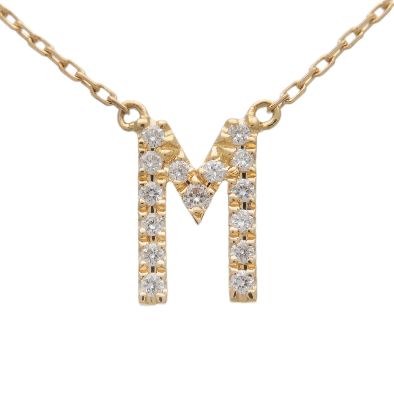 AHKAH-Initial-M-Diamond-Necklace-K18-750YG-Yellow-Gold