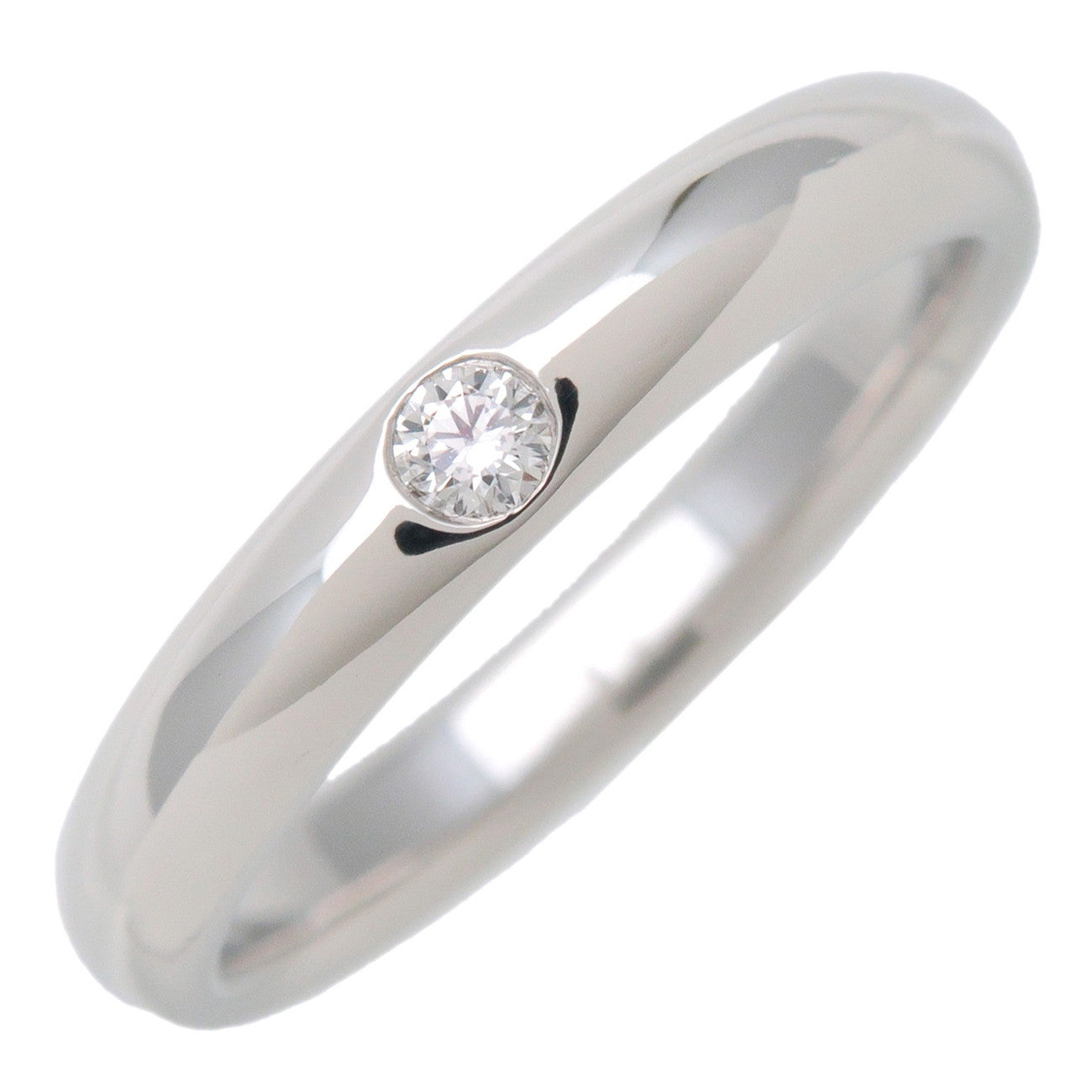 HARRY-WINSTON-Round-Cut-Wedding-Ring-1P-Diamond-PT950-Platinum