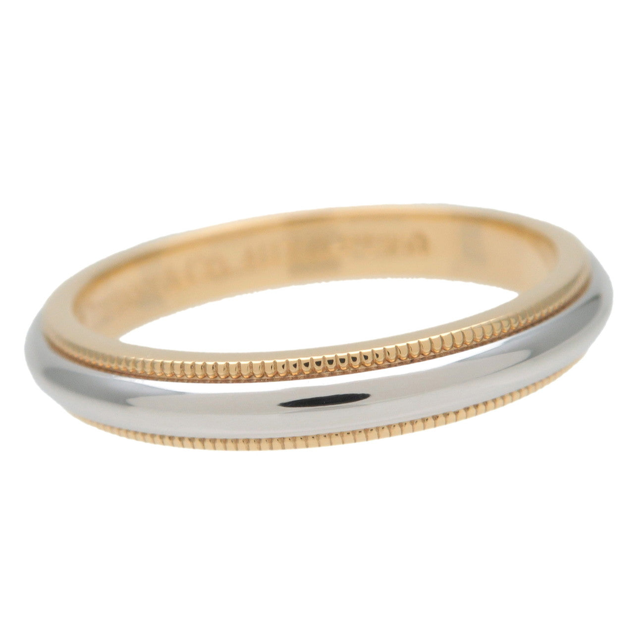 Tiffany&Co. Milgrain Band Ring K18 PT950 YellowGold Platinum