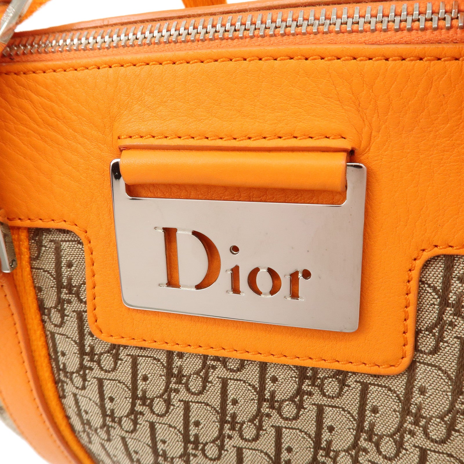 Christian Dior Trotter Canvas Leather Street Chic Mini Boston Bag