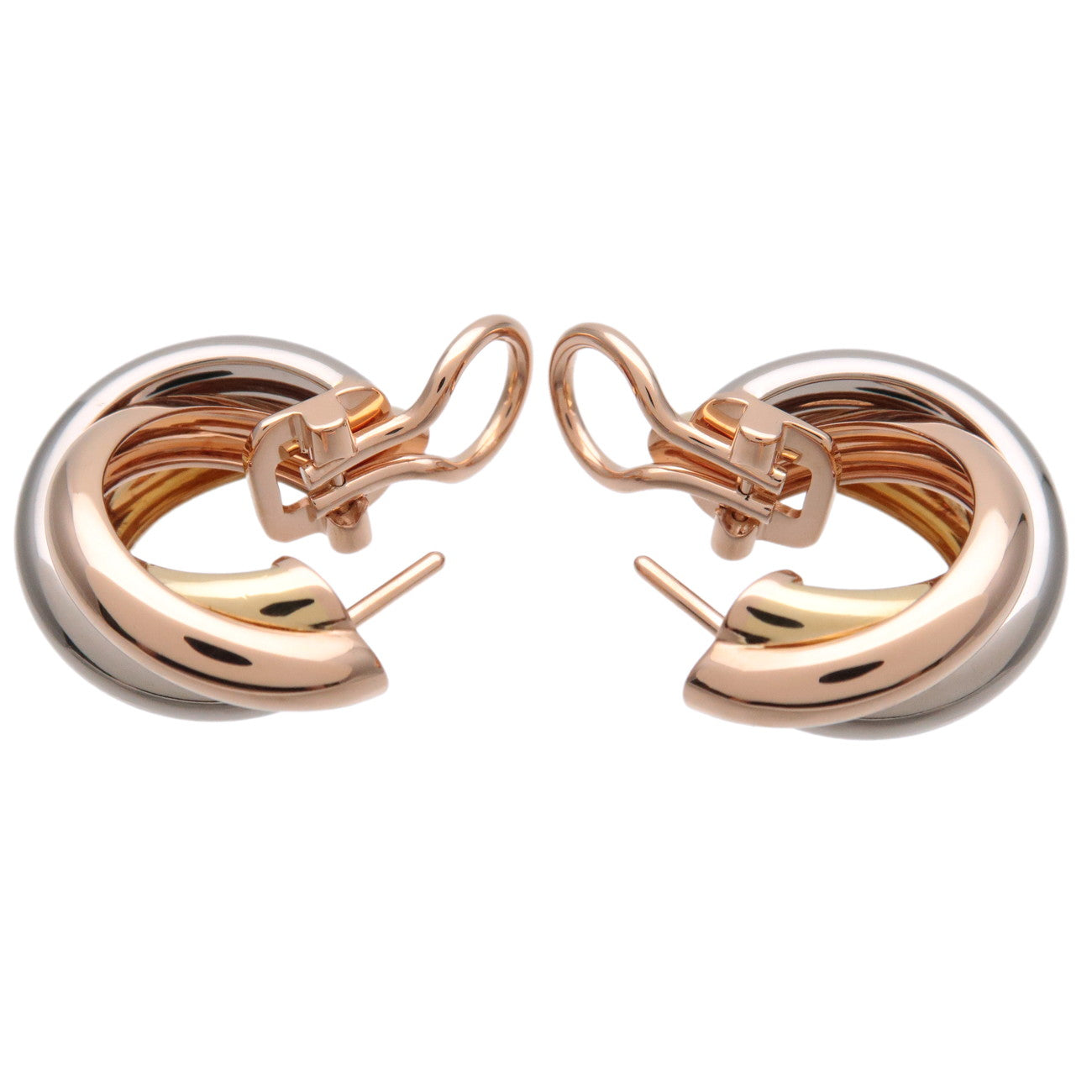 Cartier Trinity Earrings K18 750 Yello/White/Rose Gold