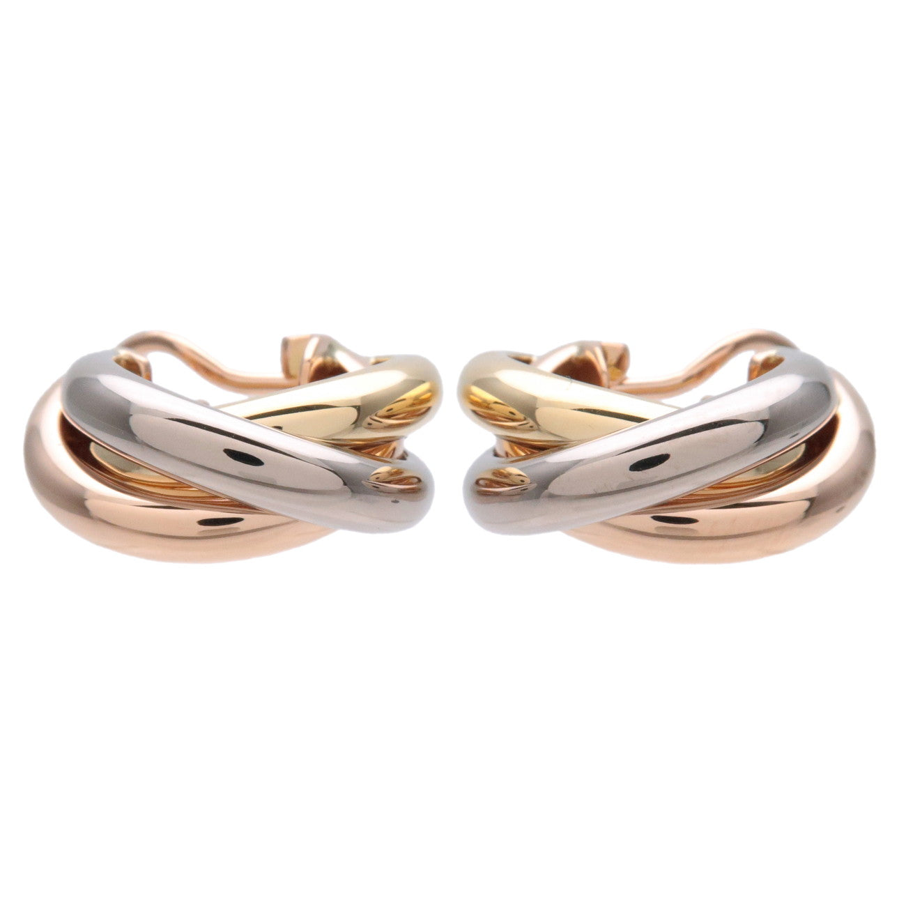 Cartier-Trinity-Earrings-K18-750-Yello/White/Rose-Gold