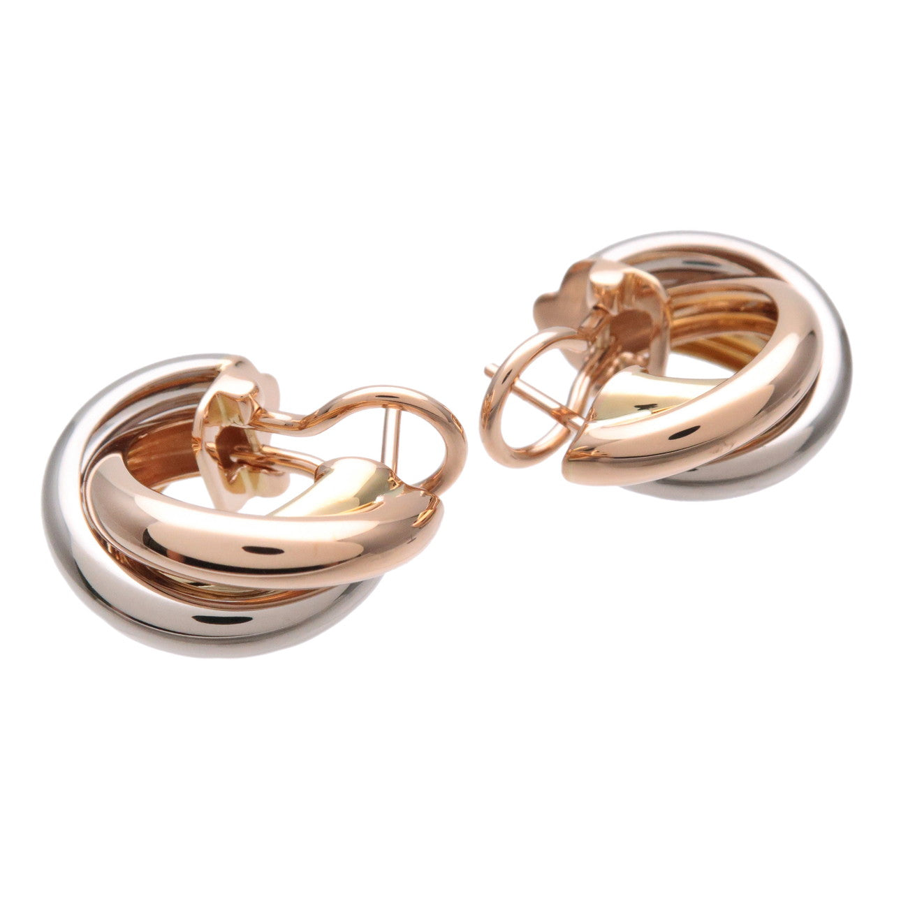 Cartier Trinity Earrings K18 750 Yello/White/Rose Gold