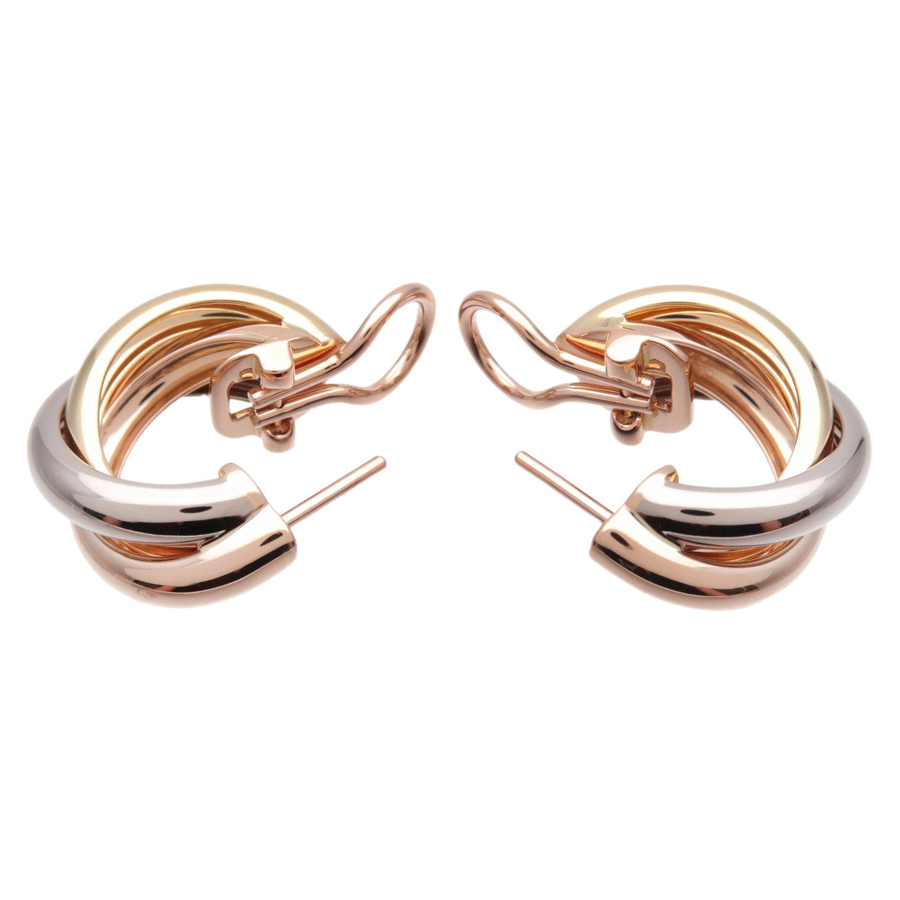 Cartier Trinity Earrings K18 750 Yello/White/Rose Gold