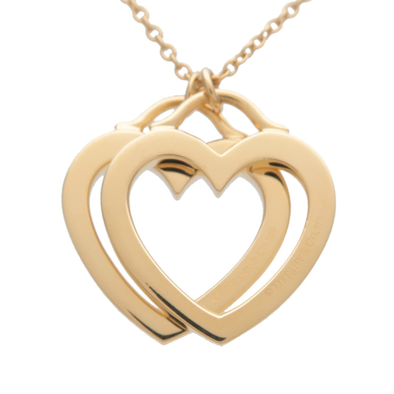 Tiffany&Co. Sentimental Double Heart Necklace K18YG 750YG