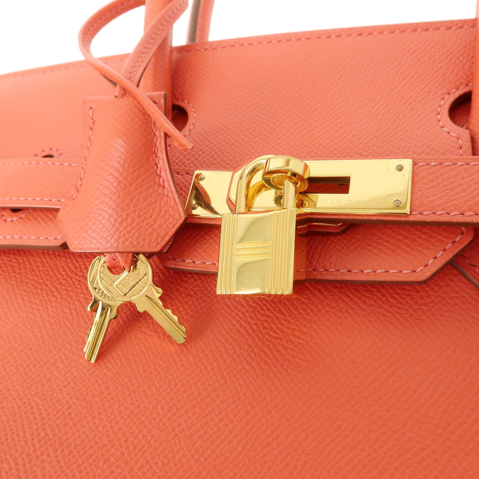 HERMES Veau Epsom Birkin 30 T Stamped Hand Bag Rouge Pivoine