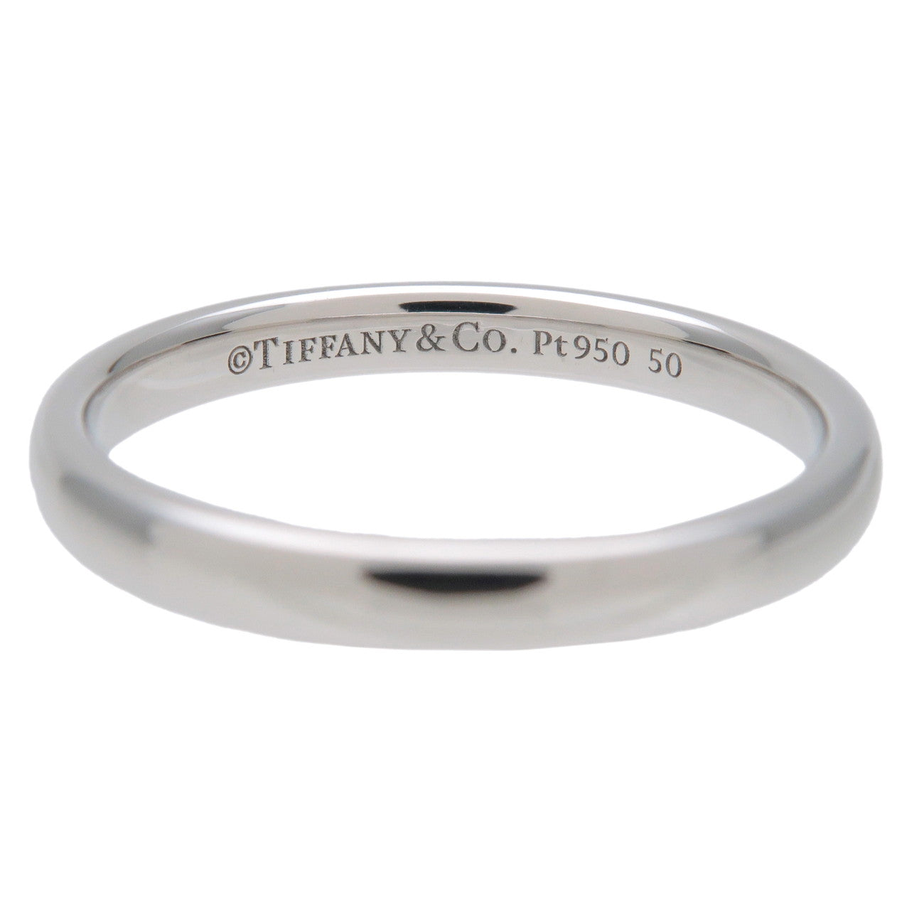 Tiffany&Co. Classic Band Ring PT950 Platinum #50 US12 EU5.5