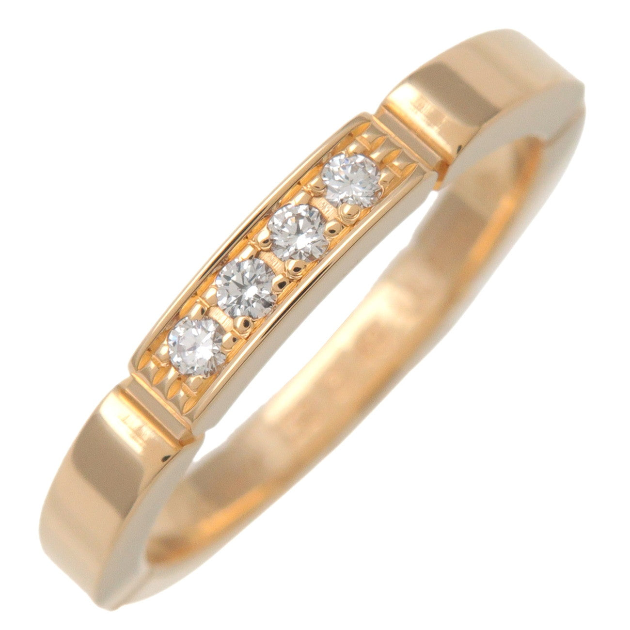 Cartier-Maillon-Panthere-4P-Diamond-Ring-K18-750PG-Rose-Gold-#49