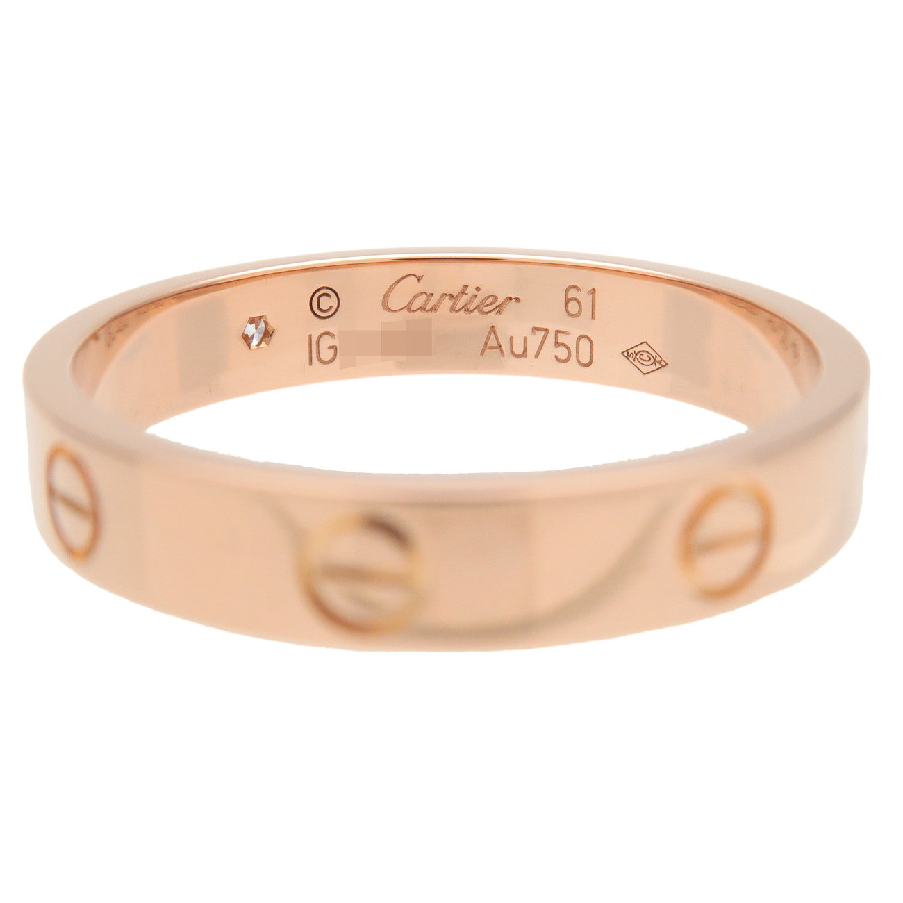 Cartier Mini Love Ring 1P Diamond K18 750PG Rose Gold #61 US9.5-10