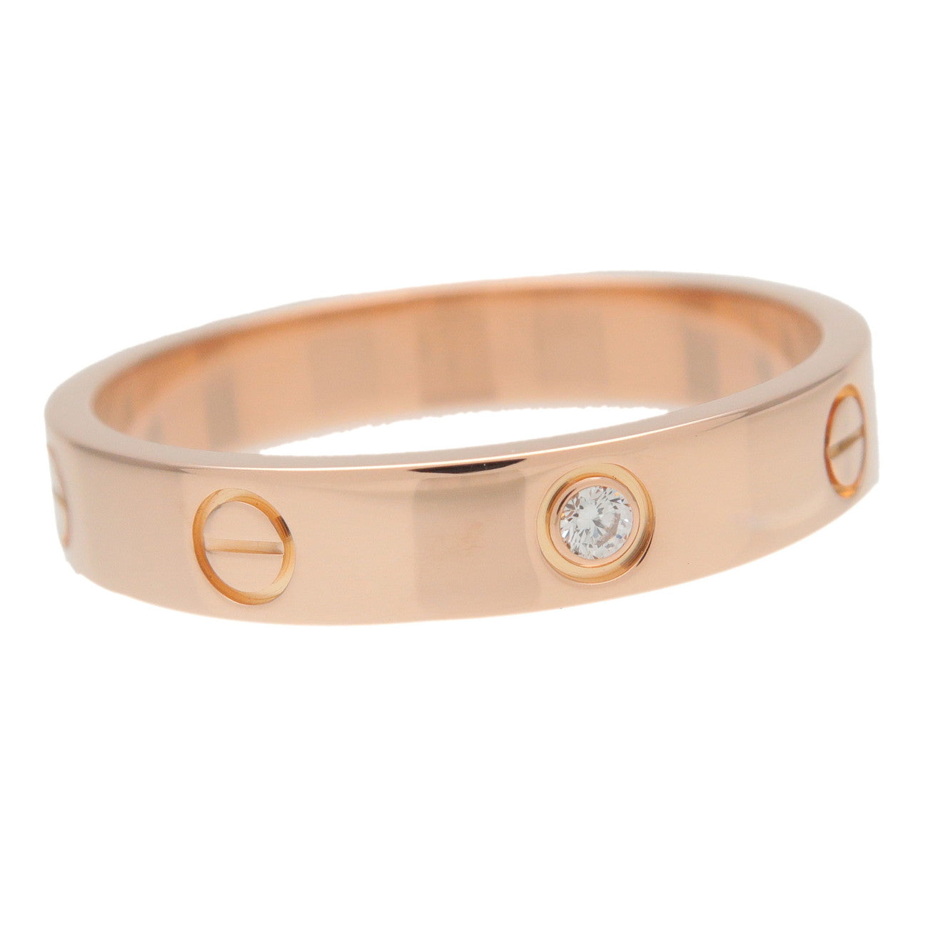 Cartier Mini Love Ring 1P Diamond K18 750PG Rose Gold #61 US9.5-10