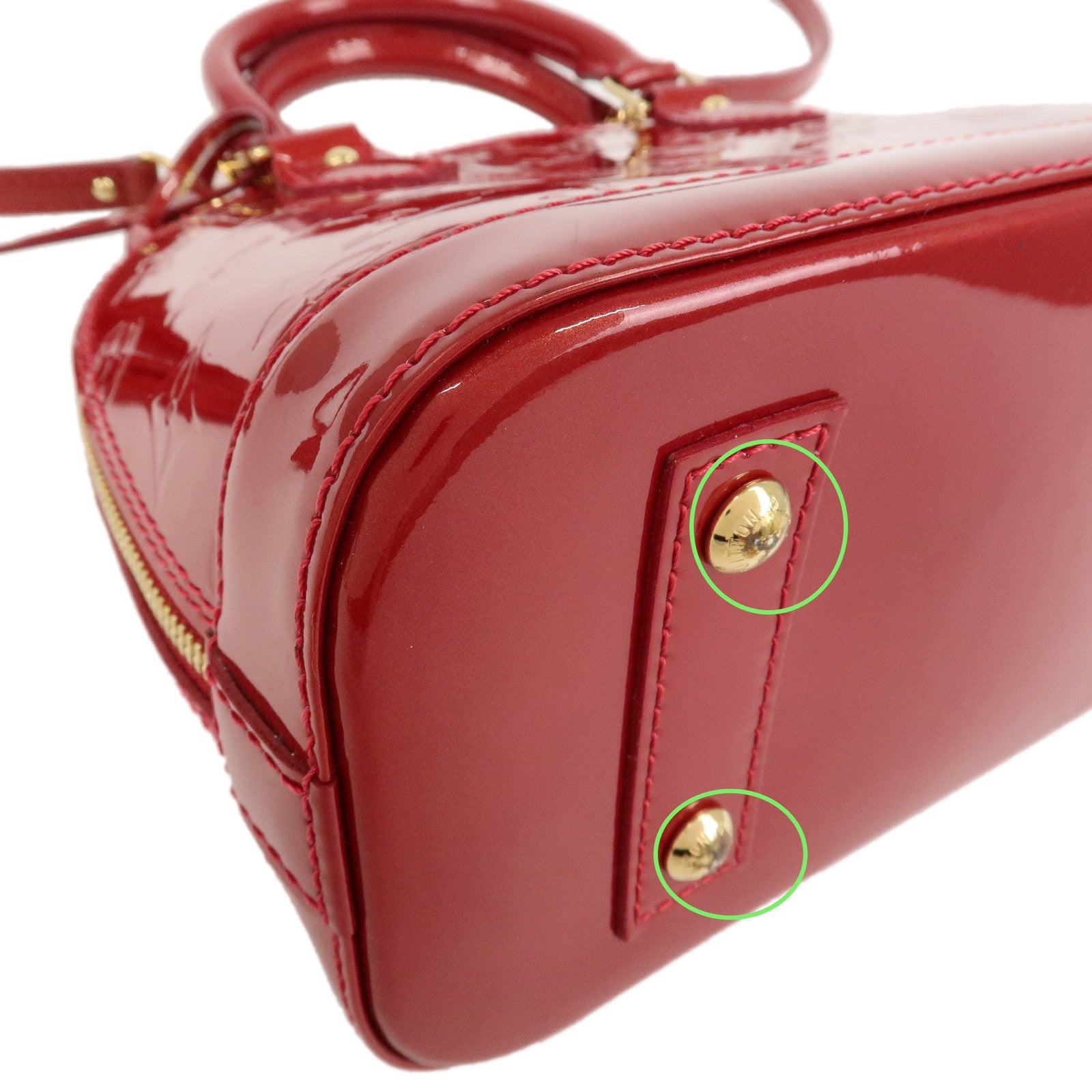 Louis Vuitton Monogram Vernis Alma BB Cerise Shoulder Bag M90174