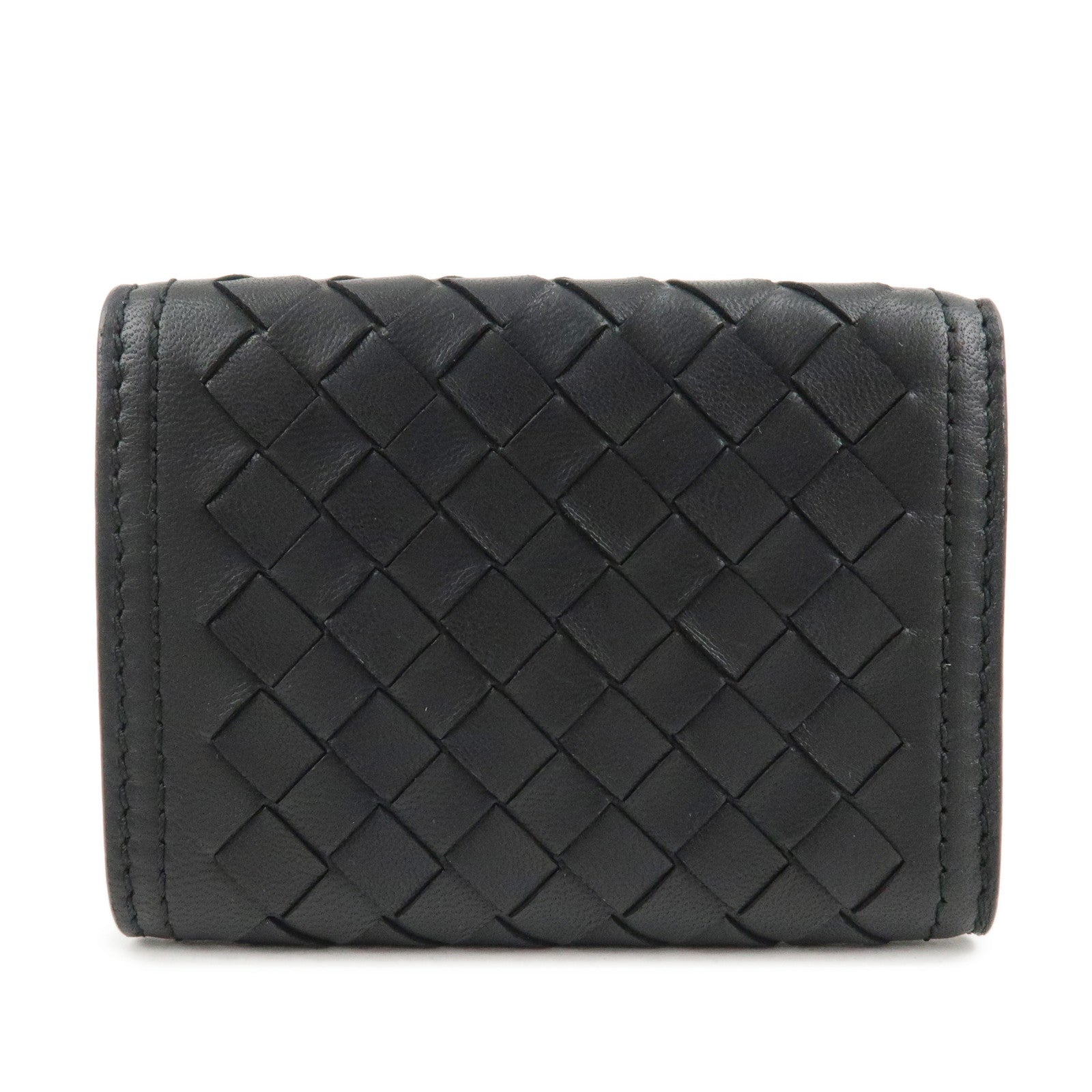 BOTTEGA VENETA Intrecciato Leather Tri-fold Compact Wallet