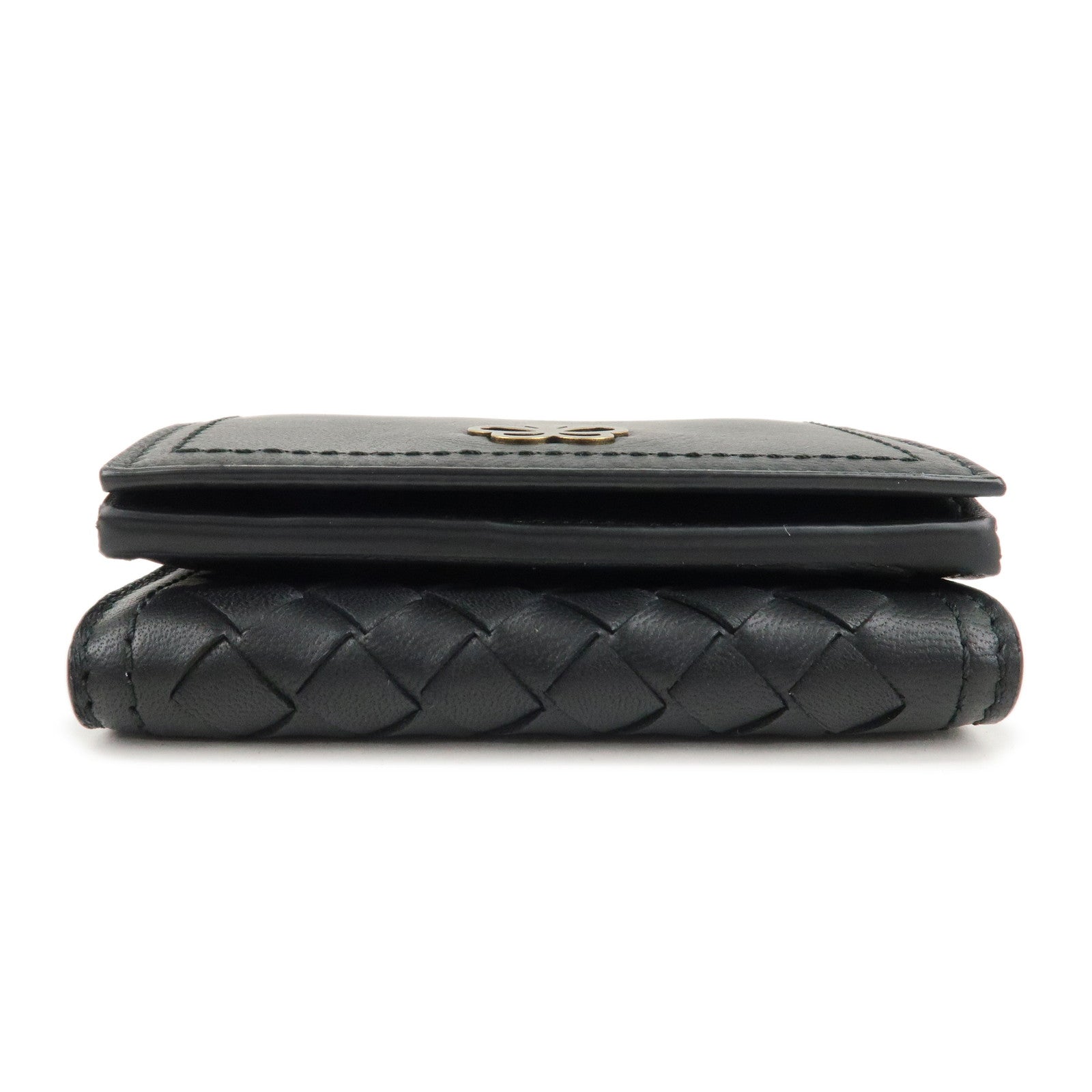 BOTTEGA VENETA Intrecciato Leather Tri-fold Compact Wallet