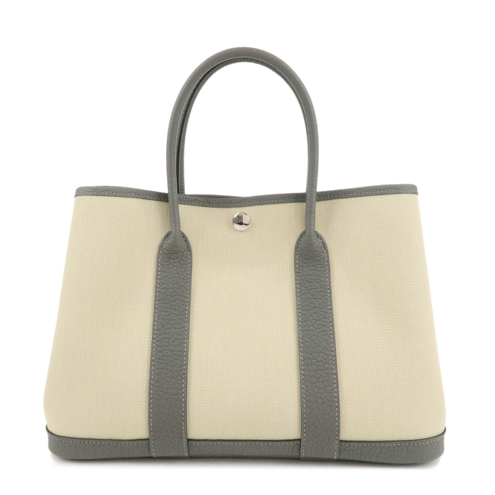 HERMES-Toile-Military-Leather-Garden-Party-TPM-Tote-Bag-U-Stamp