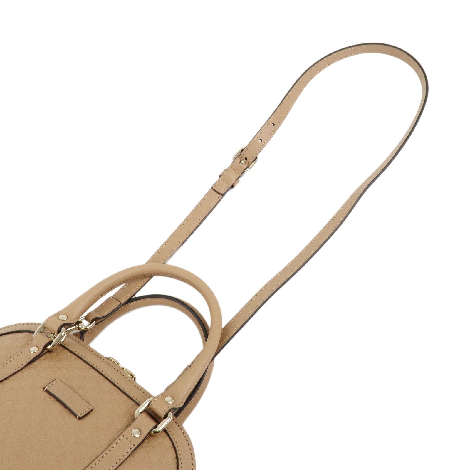 GUCCI Micro Guccissima Leather 2Way Shoulder Hand Bag Beige 449654 Used