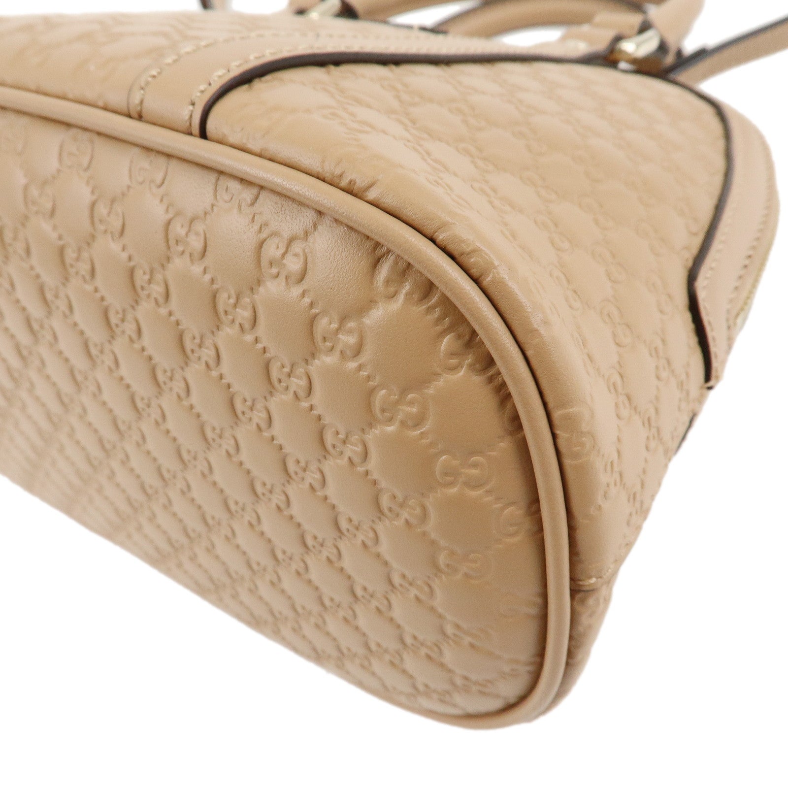 GUCCI Micro Guccissima Leather 2Way Shoulder Hand Bag Beige 449654 Used