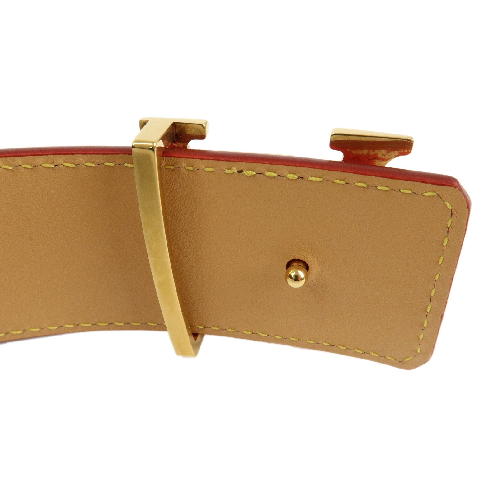 Louis Vuitton Monogram Saint Tulle Reversible Belt 85/34 Red M8457