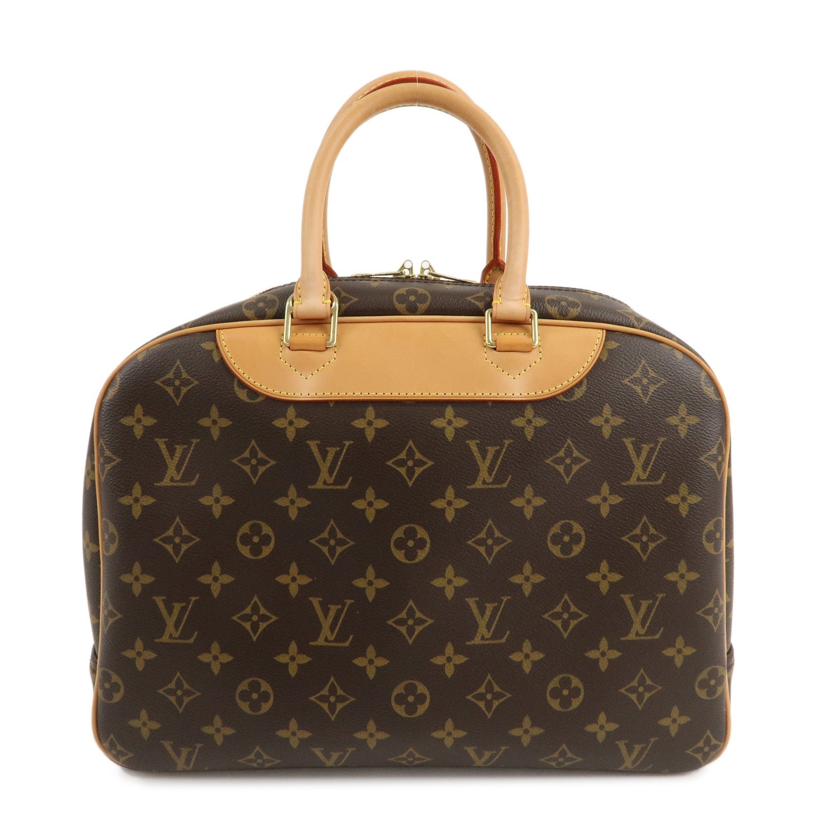 Louis Vuitton Monogram Deauville Hand Bag Brown M47270 Used