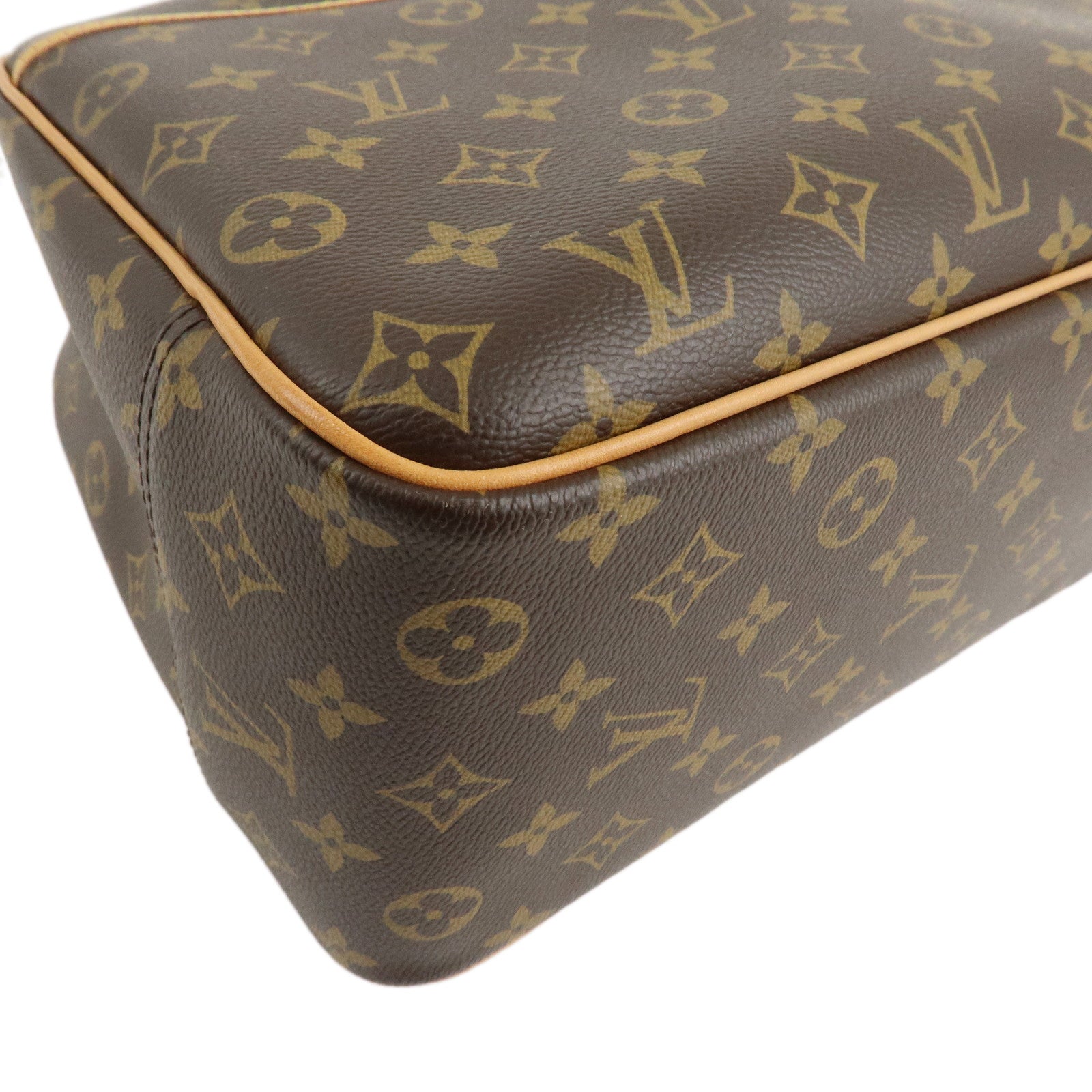 Louis Vuitton Monogram Deauville Hand Bag Brown M47270 Used