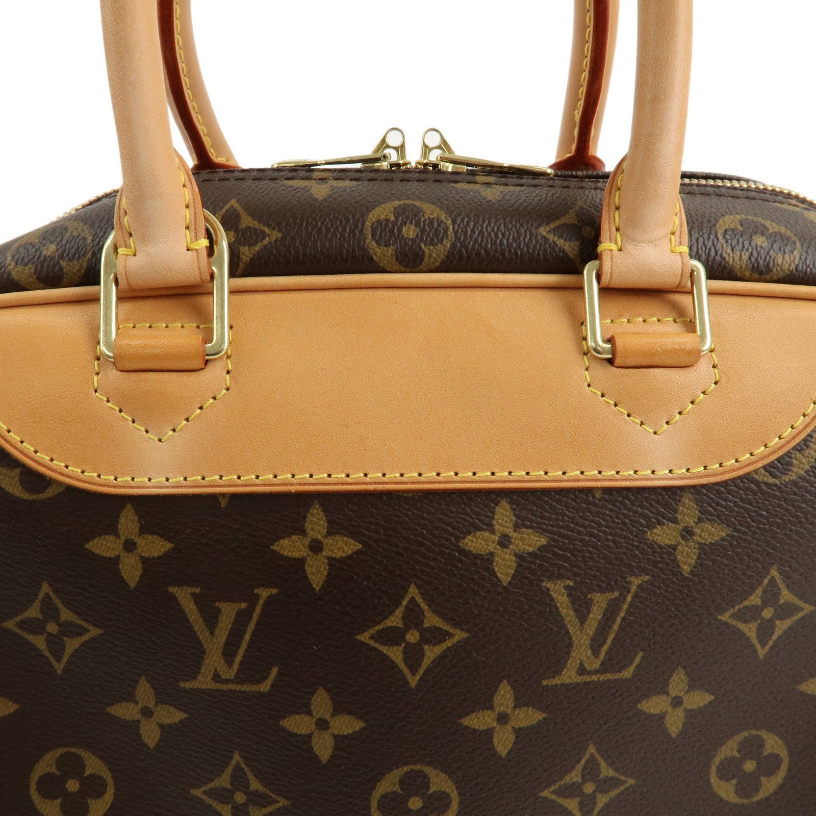 Louis Vuitton Monogram Deauville Hand Bag Brown M47270 Used