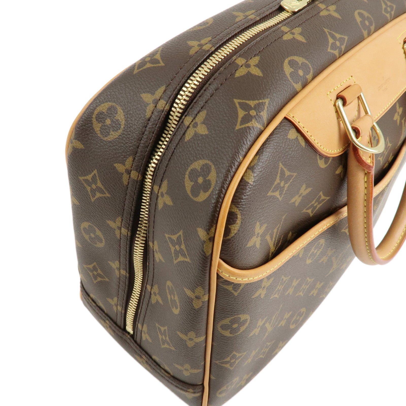 Louis Vuitton Monogram Deauville Hand Bag Brown M47270 Used