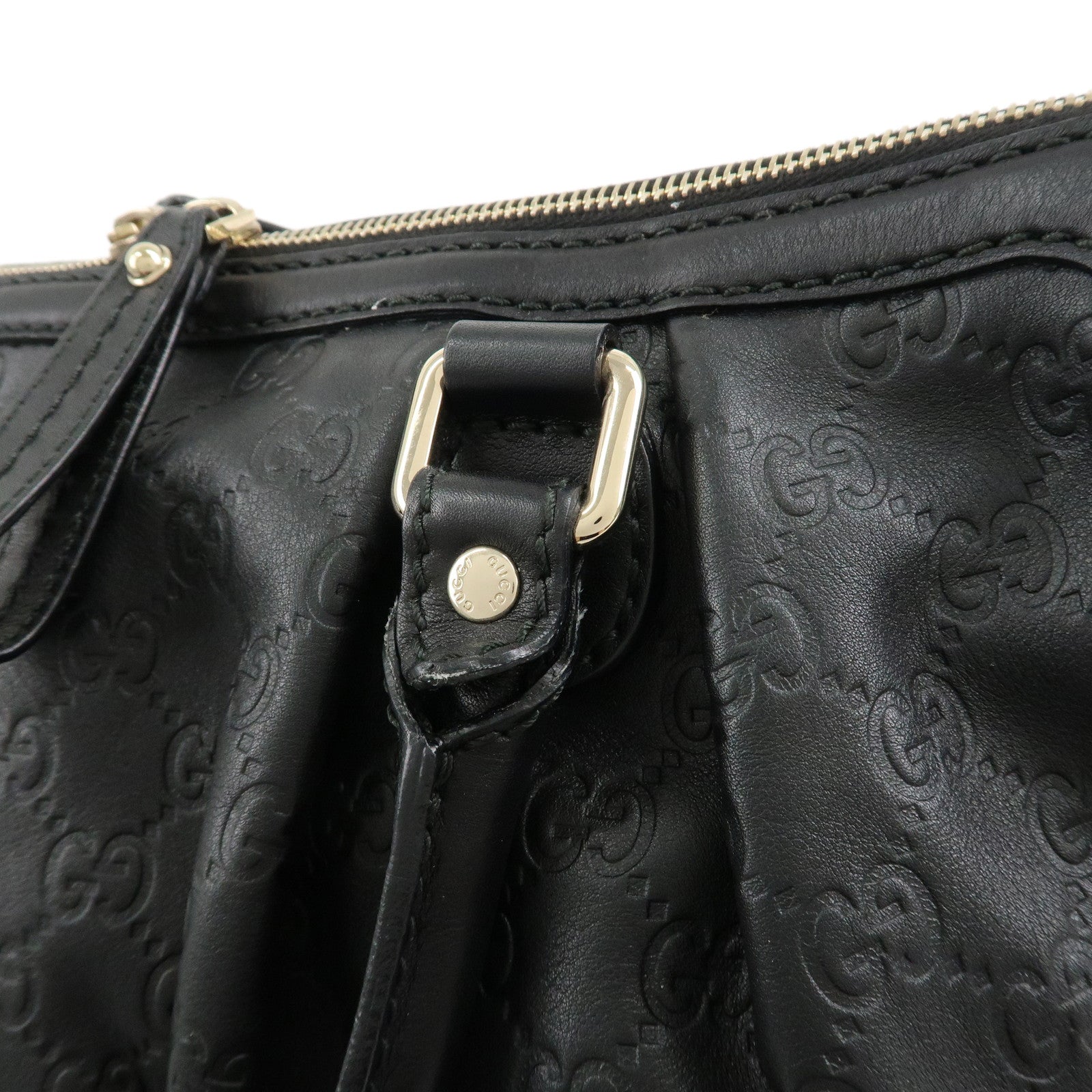 GUCCI Sukey Guccissima Leather 2Way Shoulder Bag Black 247902 Used