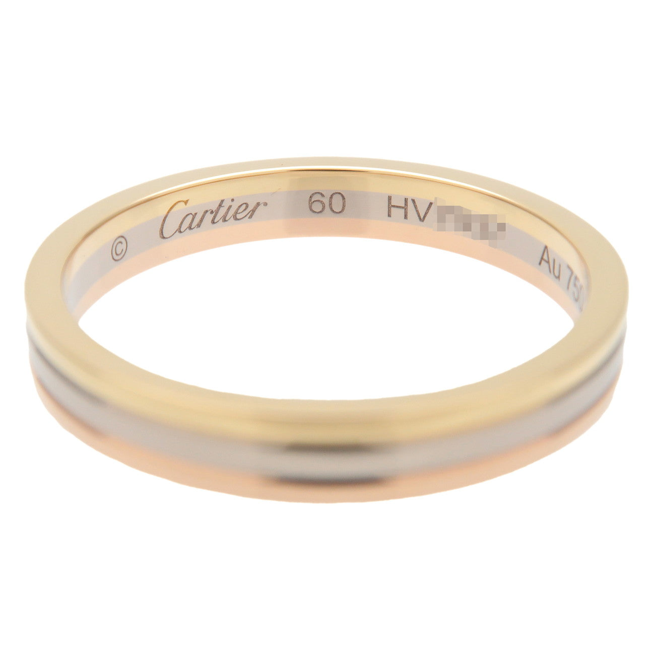 Cartier Vendome Three Color Ring K18 750 YG/WG/PG #60 US9-9.5