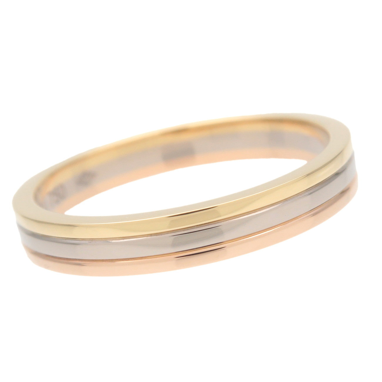 Cartier Vendome Three Color Ring K18 750 YG/WG/PG #60 US9-9.5