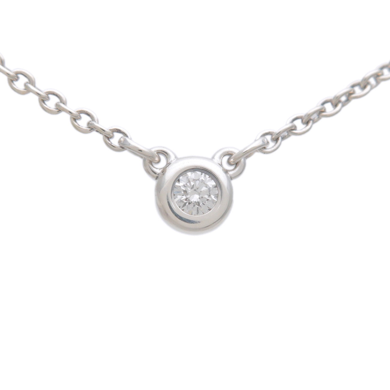 Tiffany&Co.-By-The-Yard-1P-Diamond-Necklace-0.03ct-SV925-Silver