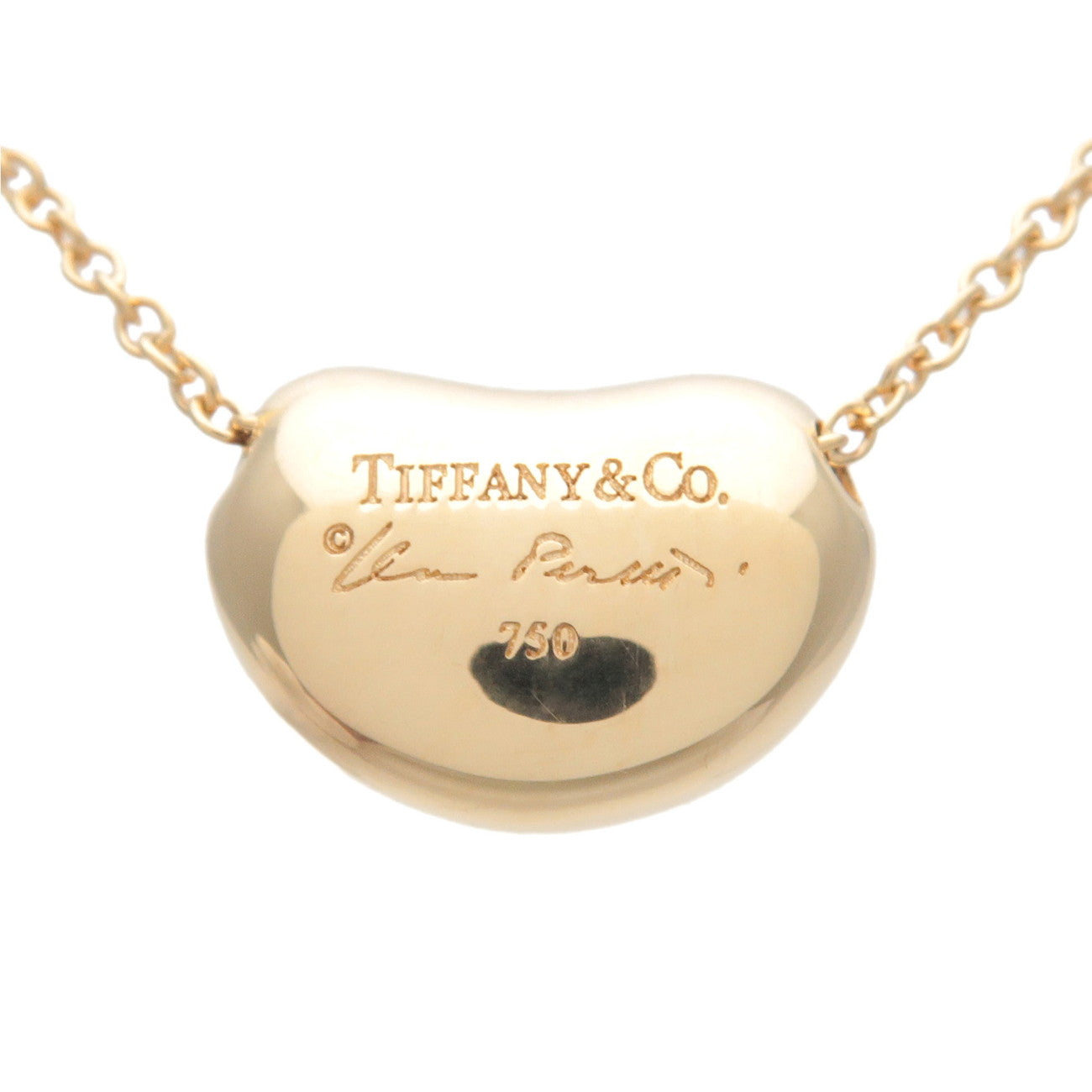 Tiffany&Co. Bean Necklace Small K18YG 750YG Yellow Gold Used