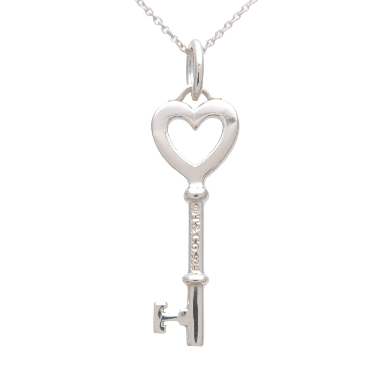 Tiffany&Co. Heart Key Necklace SV925 Silver Used