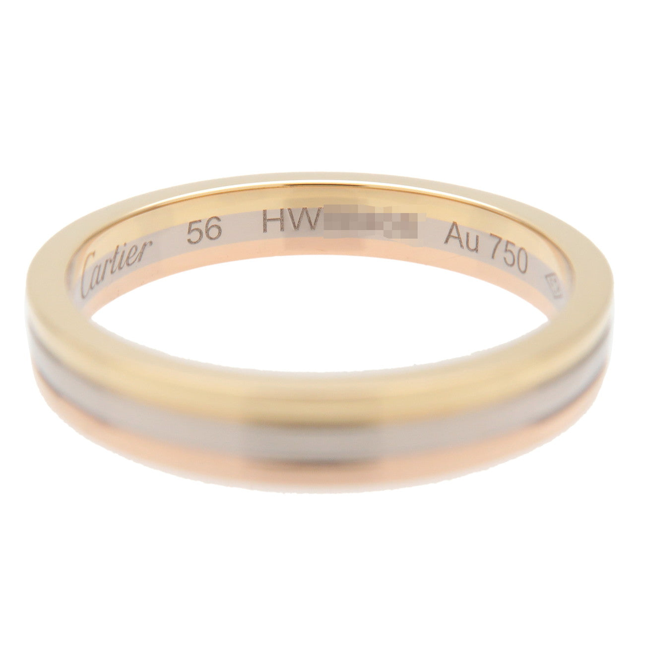 Cartier Vendome Three Color Ring K18 750 YG/WG/PG #56 US7.5-8