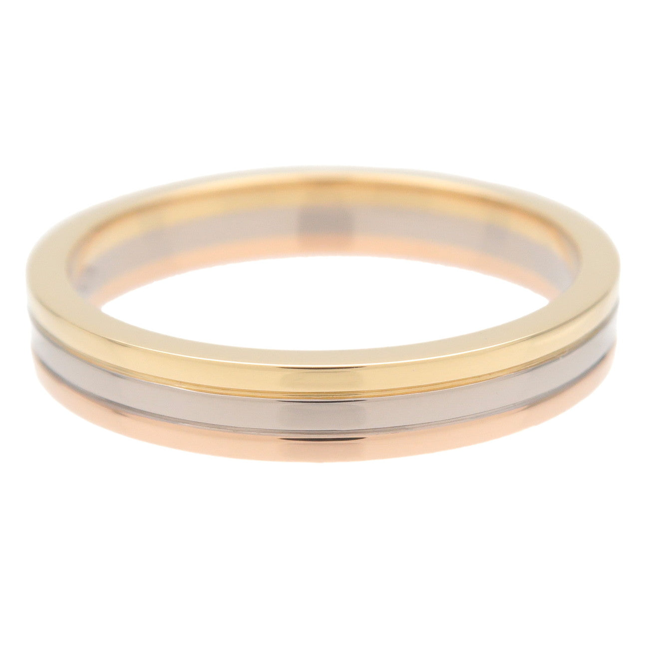 Cartier Vendome Three Color Ring K18 750 YG/WG/PG #56 US7.5-8