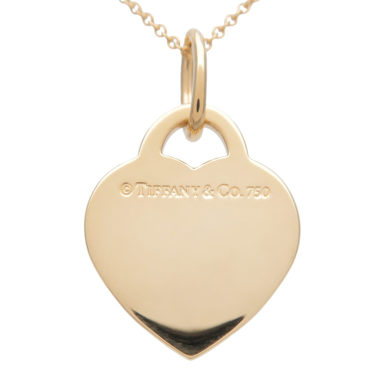 Tiffany&Co. Return to Tiffany Heart Tag Necklace K18 750YG Used