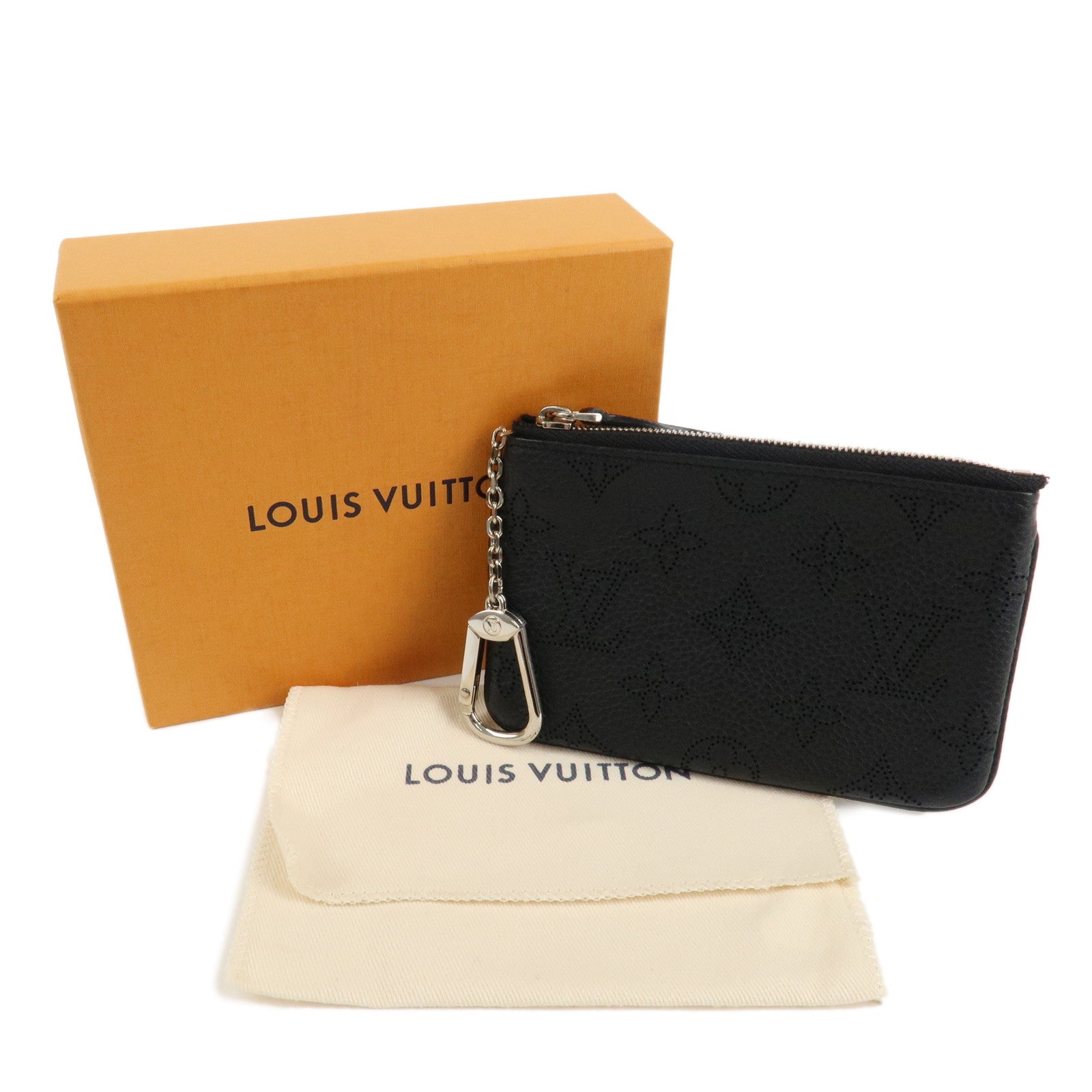 Louis Vuitton Monogram Mahina Pochette Cles Coin Case Black M69532 Used