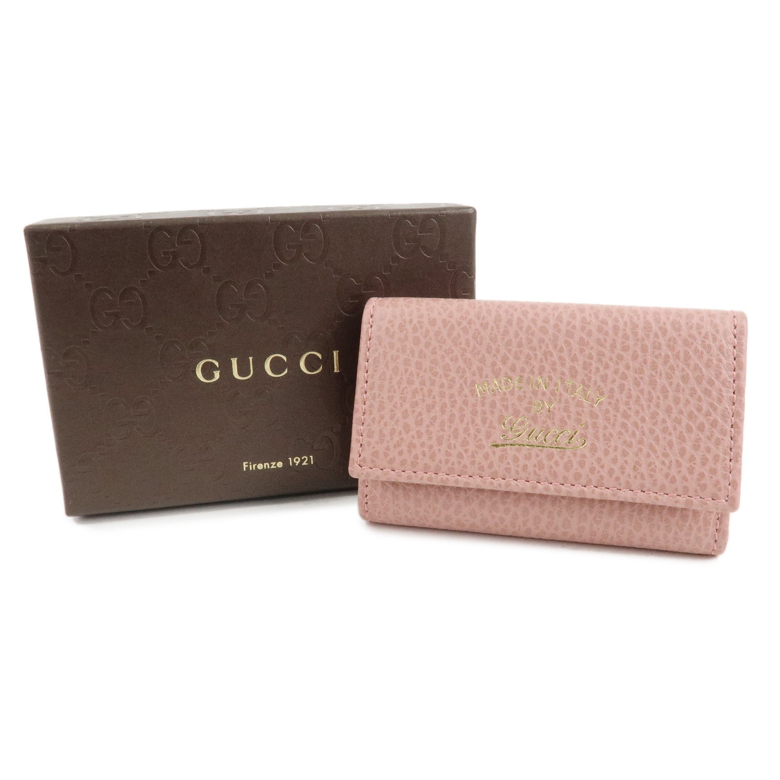 GUCCI Swing Leather 6 Ring Key Case Pink 354499 Used